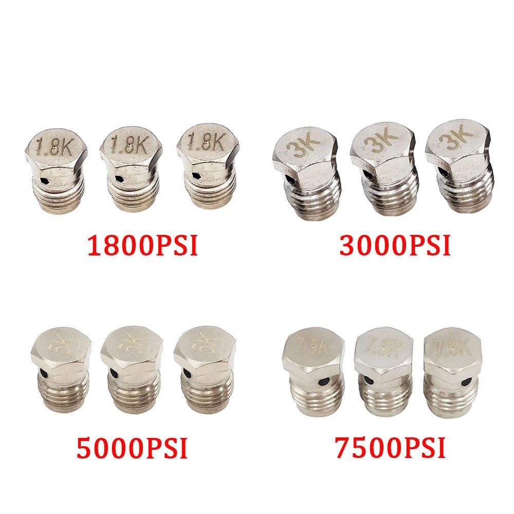 3pcs Burst Disks 1.8k 3k 5k 7.5k สําหรับ Compressed Co2 Tank Regulator วาล์ว 3/8-24unf ด้าย