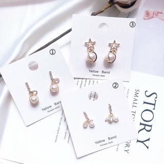 ต่างหูเจาะ ไข่มุก งานเงิน S925 (พร้อมส่ง)