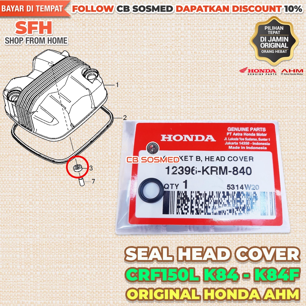 ปะเก็น B ฝาครอบหัว CRF150L K84 Oring ฝาครอบซีล Kop CRF 150L K84F Original Honda AHM ของแท้ Ori HGP 1