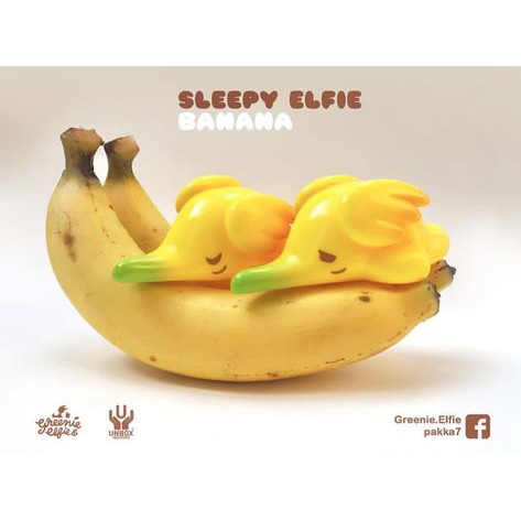 gachabox Elfie Sleepy Banana by Greenie and Elfie - Designer Toy Art Toy Collectible