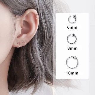 Roselife ต่างหูแบบห่วง S925 เครื่องประดับแฟชั่นผู้หญิง สไตล์ชิค 1 คู่