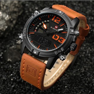 หรูหราในราคาเบาๆนาฬิกาข้อมือชาย กันน้ำ naviforce watch แท้ รุ่นNF9095-BOL.BN สายหนัง ของแท้100%