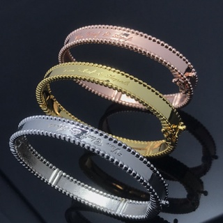 สร้อยข้อมือแฟชั่นคลาสสิก สีโรสโกลด์ สีขาว สีทอง