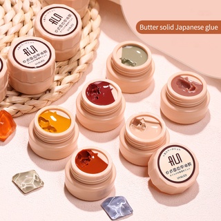 【In Stock】 Elano Japanese solid nail polish gel nail shop special popular color canned solid cream solid glue