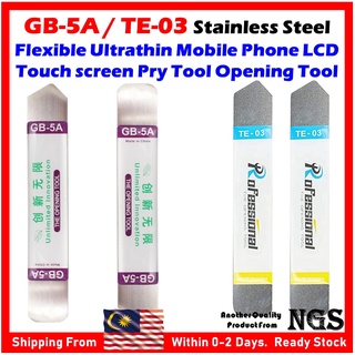 Te-03 / GB-5A ที่งัดแงะโทรศัพท์มือถือ แบบสเตนเลส บางพิเศษ ยืดหยุ่น หน้าจอ LCD เครื่องมือถอดชิ้นส่วน