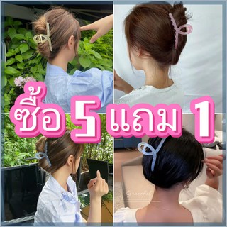 【ซื้อ 5 แถม 1】กิ๊บติดผมหางม้าสีใสสไตล์เกาหลีสําหรับผู้หญิง