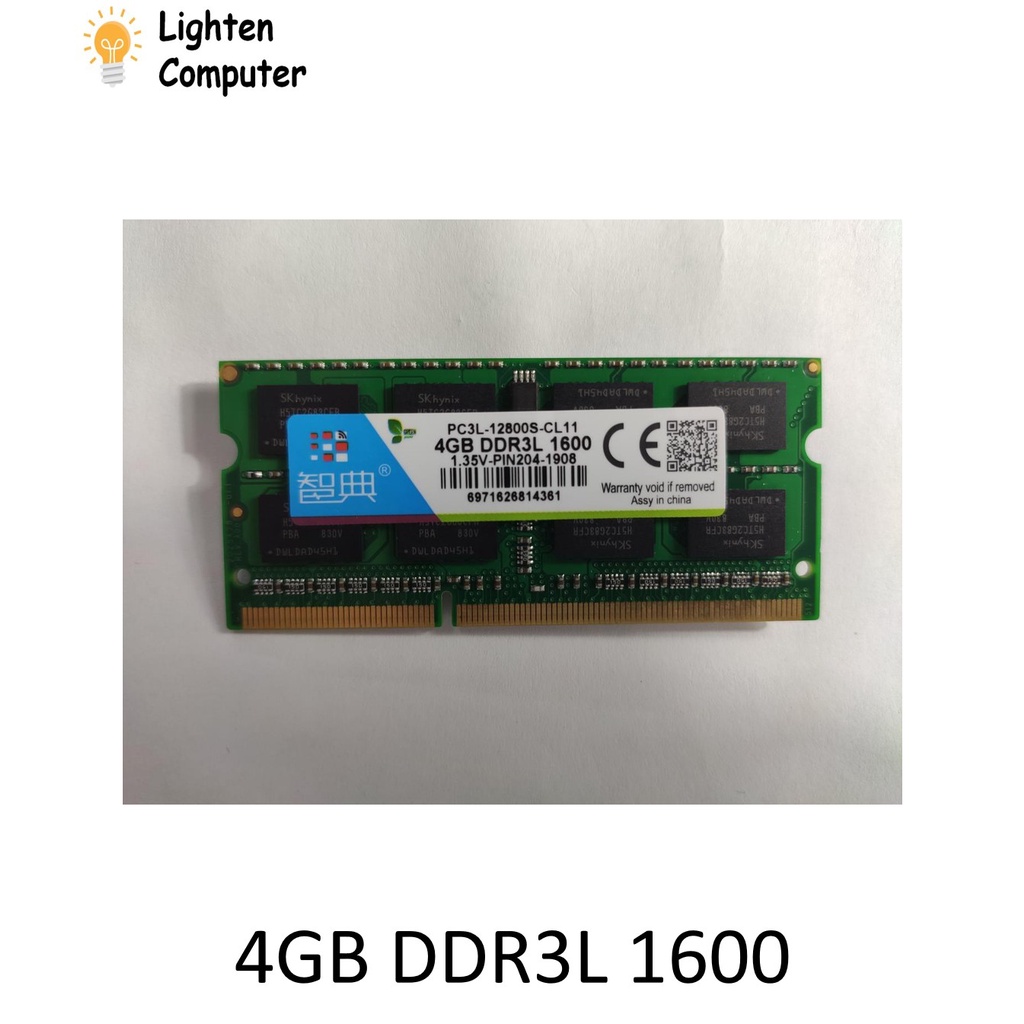ZHI DIAN DDR3L 1600Mhz 4GB 2Rx8 PC3L 12800S RAM แล็ปท็อป