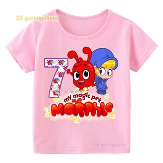 เสื้อยืด พิมพ์ลายกราฟฟิค My Magic Pet Morphle สีชมพู แฟชั่นฤดูร้อน สําหรับเด็กผู้หญิง อายุ 3 4 5 6 7 8 9 ปี