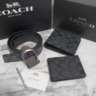 ✨ พร้อมส่งเซ็ตสุดคุ้ม! เซ็ตกระเป๋าสตางค์+เข็มขัด แบรนด์ดังอย่าง COACH (FACTORY OUTLET)