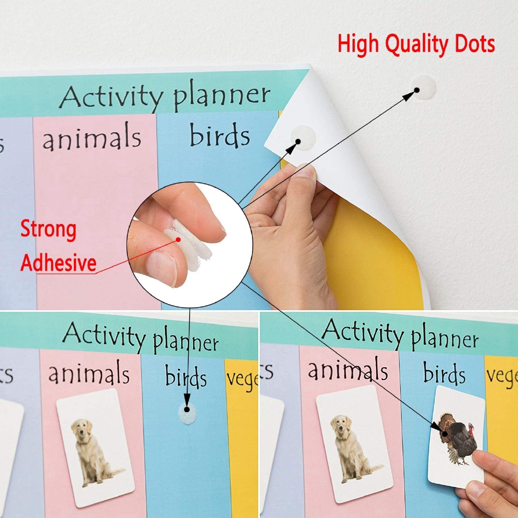 (1000 ชิ้น) (500 คู่) เทปกาว) (ตะขอและห่วงสติ๊กเกอร์) สําหรับห้องเรียนสํานักงาน - รูปที่ 3