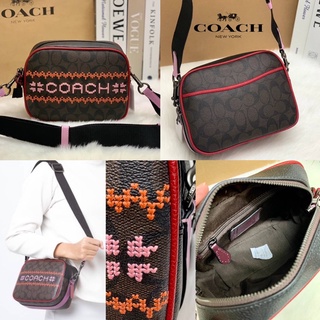 Coach DEMPSEY CAMERA BAG IN SIGNATURE CANVAS WITH FAIR ISLE GRAPHIC (COACH C1541)