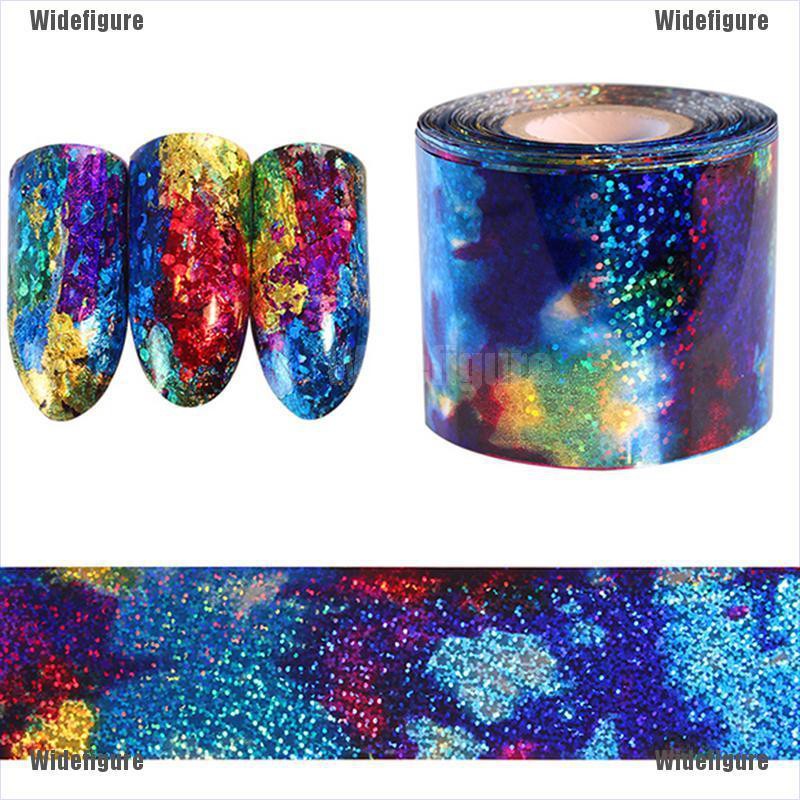 Widefigure 1M Gradient Starry Sky Nail Art Foil Paper Manicure Sticker Decoration Decal DIY