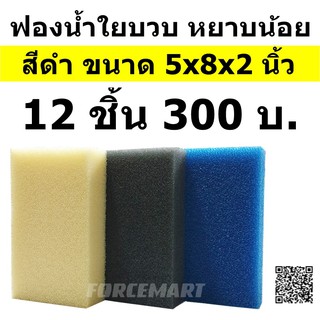 12 ชิ้น ฟองน้ำใยบวบล้างรถ ฟองน้ำล้างรถ สีดำ หยาบน้อย เนื้อแน่น ใช้ทน เกินคุ้ม