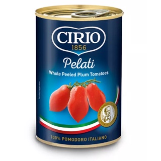 Cirio Pelati Whole Peeled Plum Tomatoes 400g.มะเขือเทศพลัมปอกเปลือก อาหาร วัตถุดิบ  อาหารกระป๋อง  ผักกระป๋อง