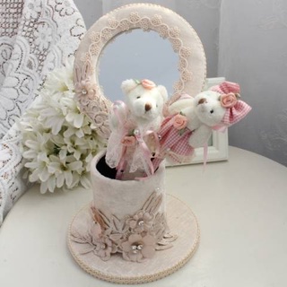 Makeup Mirror Table Style European -Style Lace Women Portable Round Princess Mirror