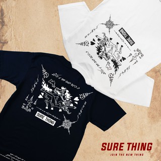 Sure thing เสื้อยืด คอกลม สกรีน ลายม้าเสพนาง