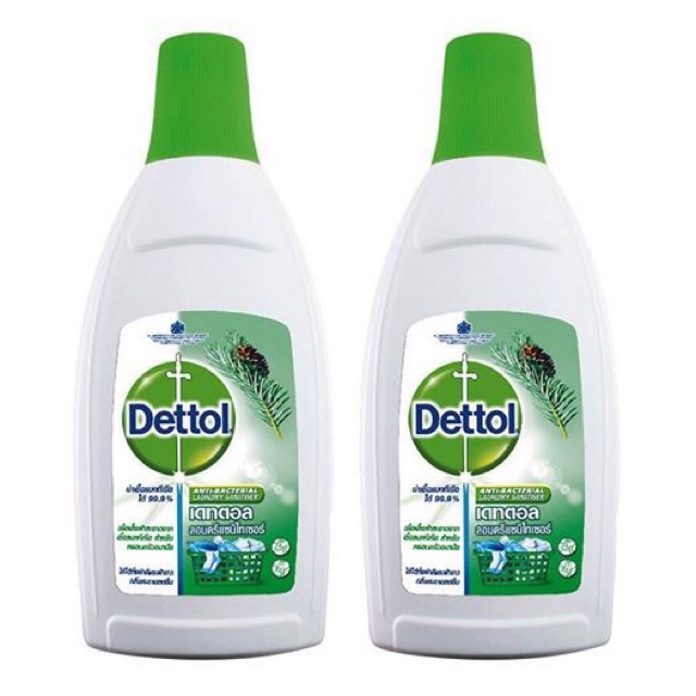 Dettol laundry sanitiser เดทตอล ผลิตภัณฑ์ฆ่าเชื้อแบคทีเรียสำหรับเสื้อผ้า (750 มล* 2 ขวด)