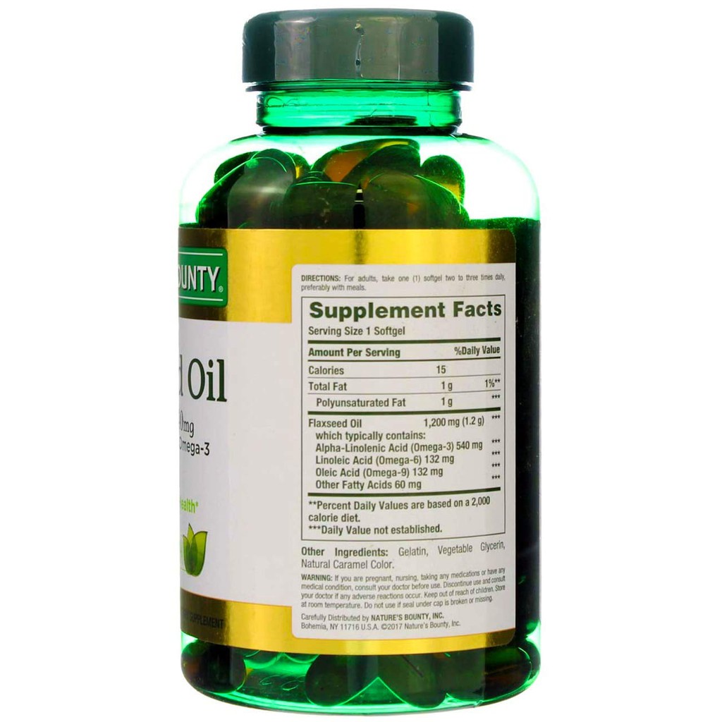 Nature's Bounty Flaxseed Oil 1200 mg Dietary Supplement 125 เม็ดเจล - รูปที่ 2