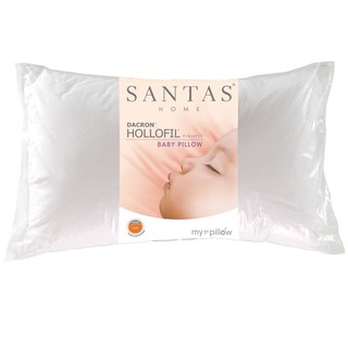 SANTAS หมอนหนุนเด็ก - รุ่น HOLLOFIL-BABY PILLOW แถมฟรีปลอกหมอนในแพ็ค คละสีคละลาย