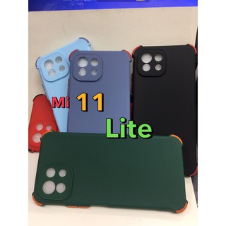 (พร้​อมส่งในไทย)เคสTPU​นิ่ม​สี​พื้น​ปุ่ม​สีXiaomi Mi11Lite/Mi11 5G/Mi11 Lite