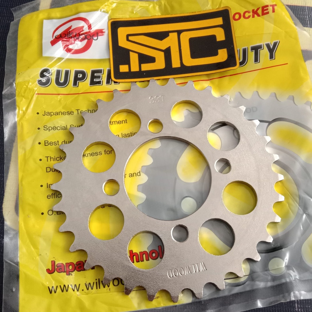 เกียร์หลัง 415 33T Suzuki Smash / Satria FU / Shogun / RC Wilwood Chrome