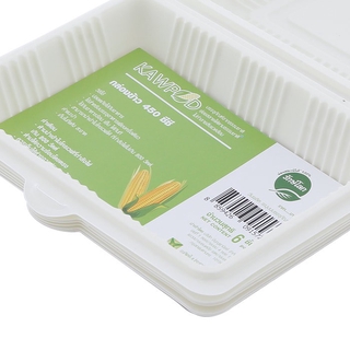 🔥ยอดนิยม!! กล่องข้าวโพด ขนาด 450 มล. แพ็ค 6 Biodegradable Food Boxes 450 ml. Pack 6