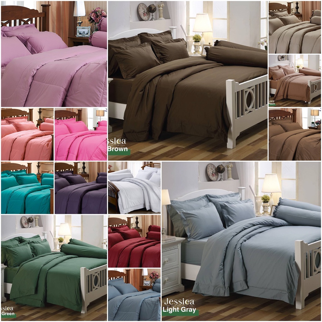 ผ้าปูที่นอน 3.5/5/6 ฟุต (ไม่รวมผ้านวม) สีพื้น/Jessica