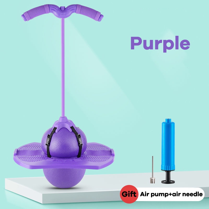 Bouncing Ball with Handle and Pump Kids Bouncy Jumping Ball Toy