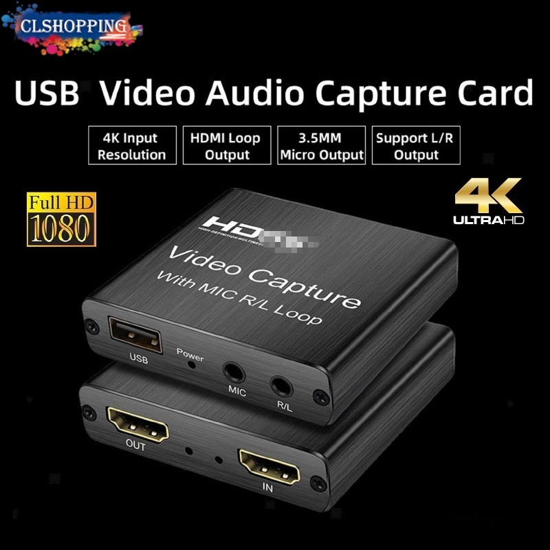 HD-MI Video Capture Card 1080p Game Capture Card USB 2.0 Recorder Box Device for Live Streaming Video Recording