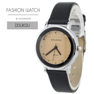 DOUKOU WATCH นาฬิกาข้อมือแฟชั่นหญิง (ส่งฟรี) สีดำ/จุด