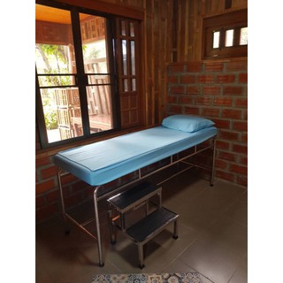 ผ้าปูเตียงตรวจโรค พร้อมปลอกหมอน กุ๊นขอบ ผ้าไมโครคอตตอน