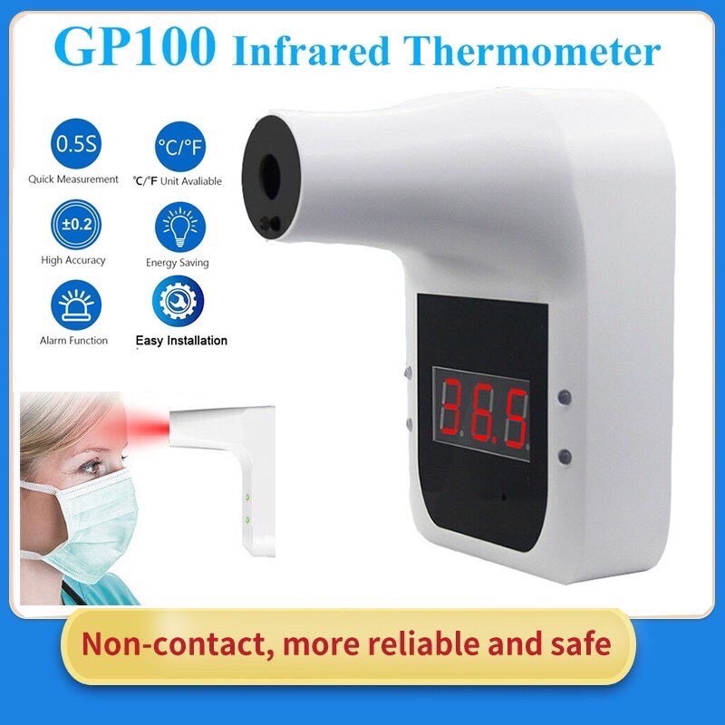 เครื่องวัดอุณหภูมิแบบติดผนัง เครื่องวัดไข้ GP-100 PLUS Infrared Thermometer Forehead เครื่องวัดไข้ แบบแขวน อุปนัยอัต