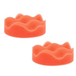 (x2ชิ้น ) ฟองน้ำขัดหยาบสีส้ม 3 นิ้ว รุ่นคลื่น รุ่นคลื่น 3inch Orange Foam Buffing Pad