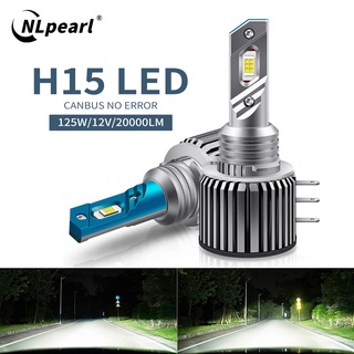 Nlpearl หลอดไฟหน้ารถยนต์ LED 20000LM 12 CSP 3570 H15 125W สว่างมาก สําหรับ Audi Mercedes Benz BMW Volkswagen Golf 2 ชิ้น