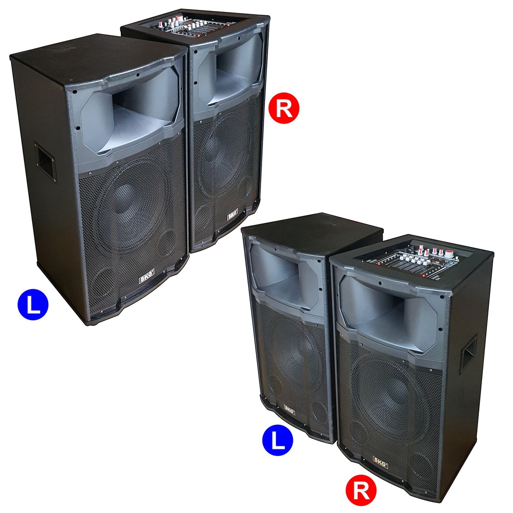 SKG ลำโพงตั้งพื้น ลำโพงขนาด 12 นิ้ว 100W RMS เบสแน่นๆ รุ่น AV-8113 PA -1 (สีดำ) ขายเป็นคู่ ซ้าย-ขวา