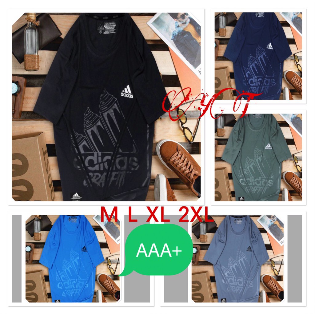 Adiเสื้อกีฬาแขนสั้น คอกลม ชาย หญิง ผ้าลื่น ซักง่าย แห้งไว จัดส่งเร็ว