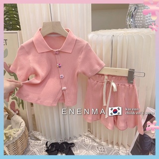 Childrens clothing 2022 summer new style little girl fashion sports suit girls cheating polo shirt casual shorts two-piece suit