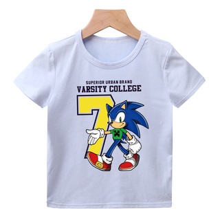 ใหม่เสื้อยืดลําลองสําหรับเด็กแขนสั้นพิมพ์ลายการ์ตูน Sonic