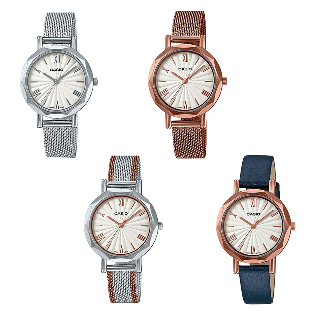 Casio Standard นาฬิกาข้อมือผู้หญิง สายสแตนเลส รุ่น LTP-E411 (LTP-E411M-7A,LTP-E411MR-7A,LTP-E411MSR-7A,LTP-E411RL-7A)