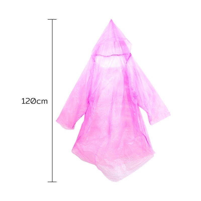 🌧เสื้อกันฝน🧥แบบใช้แล้วทิ้งพร้อมหมวก เสื้อกันฝนแบบใช้แล้วทิ้งสำหรับผู้ใหญ่ คละสี - รูปที่ 3