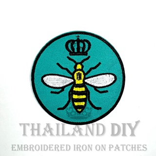 🐝 ตัวรีดติดเสื้อ งานปัก ผึ้ง ตัวต่อ มงกุฎ ตัวรีดติดผ้า ตัวรีดเสื้อ Queen Bee Waspe Patch WOP DIY ตัวรีด อารม์ติดเสื้อ