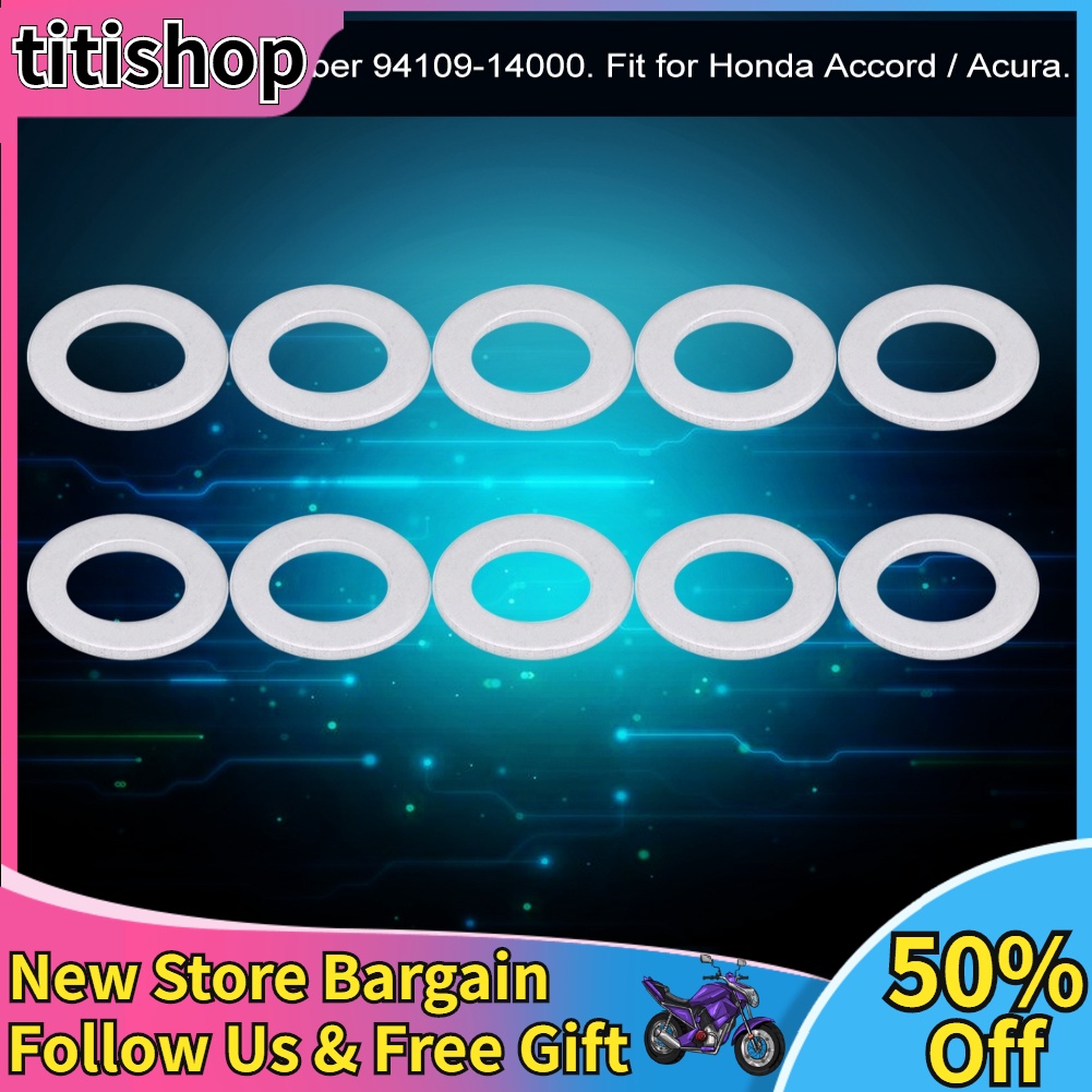 [ผู้ขายแนะนํา] 10ชิ้นท่อระบายน้ําน้ํามันเสียบปะเก็นเครื่องซักผ้าสําหรับฮอนด้า/ออโรร่า 94109-14000