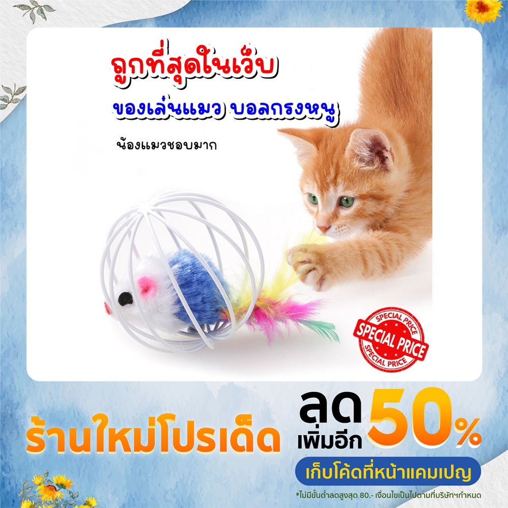 ลูกบอลกรงหนู ของเล่นแมว ของเล่นสัตว์เลี้ยง (คละสี) ราคาถูก