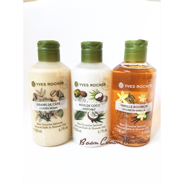 (แถม!!ฟองน้ำขัดตัว49฿) Yves Rocher Sensual Bath & Shower Gel 200 ml. กลิ่น Coffee Beans อีฟโรเช่ เจลอาบน้ำ ครีมอาบน้ำ