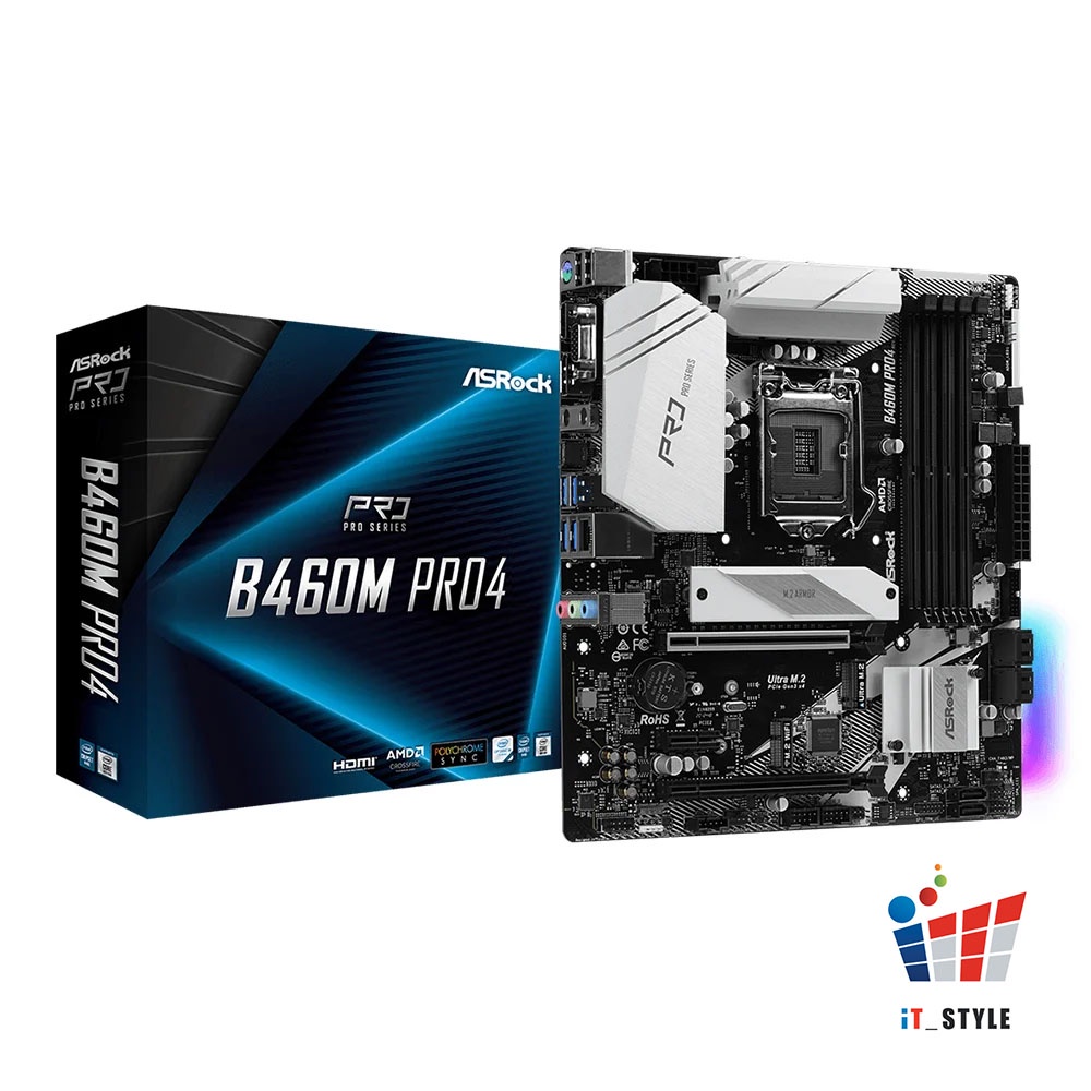 MAINBOARD (เมนบอร์ด) 1200 ASROCK B460M PRO4 ประกันศูนย์ไทย 2 ปี