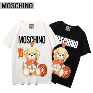 Moschino เสื้อยืดแขนสั้น ผ้าฝ้าย พลัสไซซ์ สําหรับคู่รัก