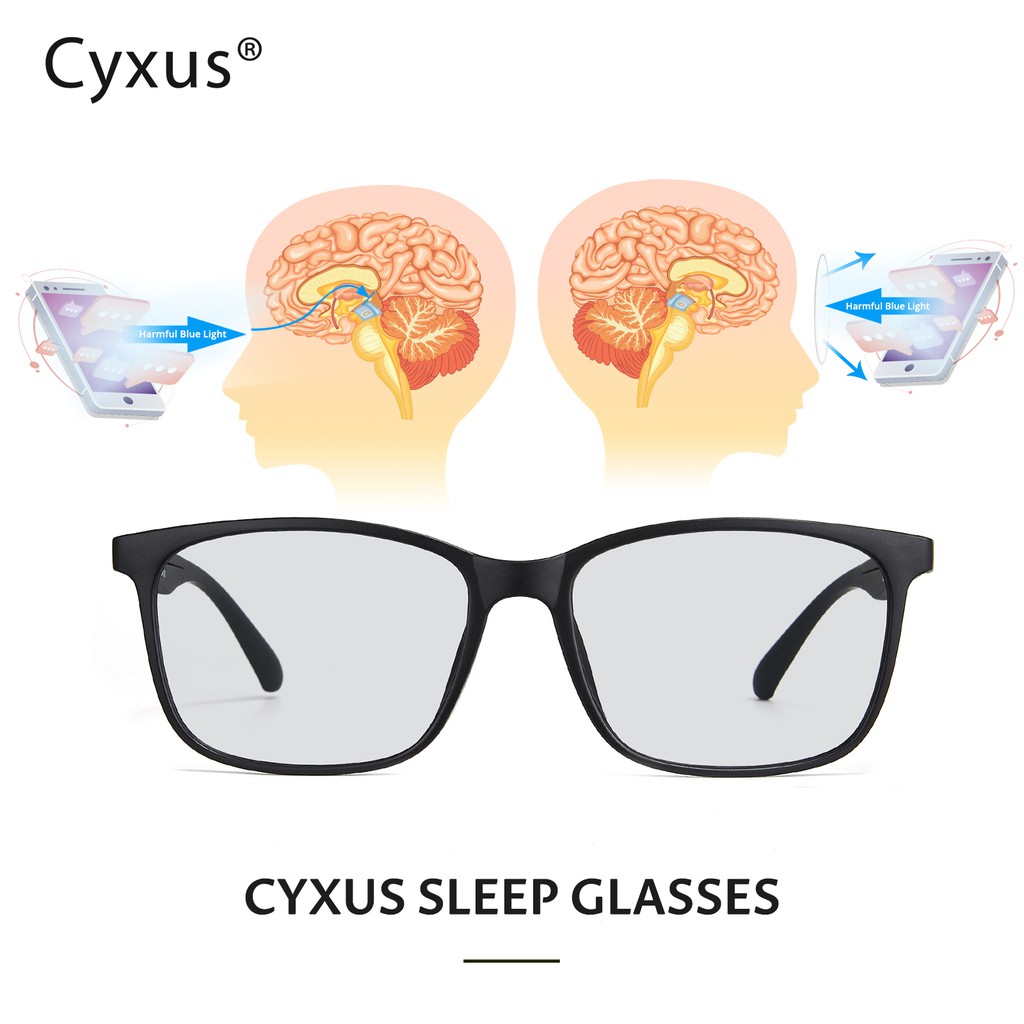 Cyxus ใหม่ แว่นตาช่วยการนอนหลับ สบาย เลนส์สีเทาอ่อน UV420 สําหรับผู้ชาย ผู้หญิง 8283T02