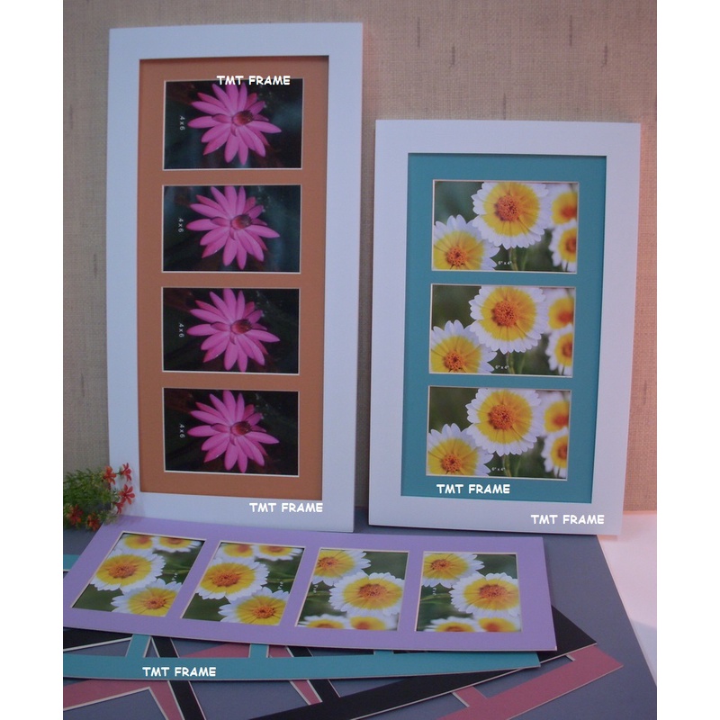 กรอบรูป ของขวัญ  พร้อมเม้าใส่ภาพขนาด  ^^4x6" - 4 ภาพ  ^^4x6"- 5ภาพ ^^ กรอบรูปแนวนอน--ใส่ภาพแนวตั้ง+พร้อมกระจกใสด้านหน้า