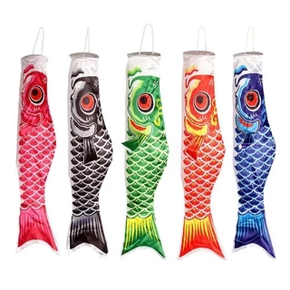 BERSY Windsock 40/70/100 ซม.Yard Decor กลางแจ้งสไตล์ญี่ปุ่นปลาคาร์พธง