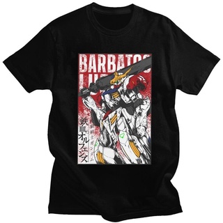 เสื้อยืดลำลอง&amp; 39; s Gundam Barbatos Lupu เสื้อยืดลําลอง สําหรับผู้ชาย แขนสั้น พิมพ์ลายอนิเมะ Mech Robot ga Mecha Haraju